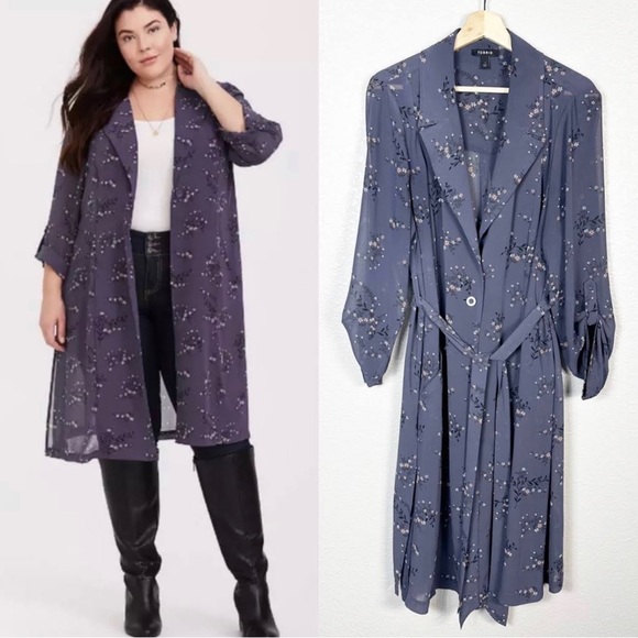 torrid | Jackets & Coats | Torrid Georgette Trench Beautiful Purple ...